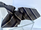 New Canali Men s Striped Silk Classic Tie Gray Neckwear