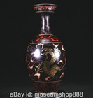 12  Old Chinese Ding Kiln Porcelain Gilt Fengshui Dragon Beast Vase Bottle