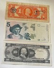 El Salvador Three Old Notes  1  5  10  Colones