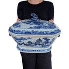 Chinese Antique Porcelain Tureen With Lid  Qianlong Period  2953  free Shipping 