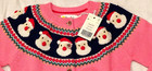 Mini Boden Fair Isle Cardigan Sweater Festive Santa Christmas Pink Nwt New 4-5