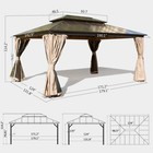 Domi 16x12ft Hardtop Gazebo Double Polycarbonate Roof Canopy W curtains And Net