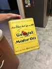Vintage 1940s General Pure Lubricant Motor Oil - Metal Two Gallon Motor Oil Can