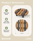 Bamworld Plant Caddy With Wheels 12in Non-slip Wood Plant Dolly Lockable 2 Pack