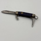 Vintage Bsa Cub Scout Blue Folding Pocket Knife Camillus New York 3 Blade Usa