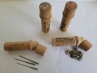 Lot Of 4 Boye Needle Sewing Machine Needles Wood Tubes