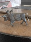 64 G Sterling Vintage Sterling Silver Bull And Swords Toothpicks Holder