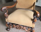  s a l e  -antique Carved Walnut - Ornate Throne Chair - Well Over 100 Years Old