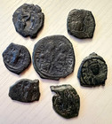 Lot Of 7 Byzantine Ancient Coins 20 And 40 Nummi M K Constantinople Roman Empire