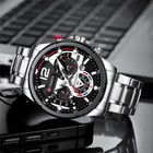 Curren Men Brand Watch Chronograph Wristwatch Silver Steel Male Calendar Watches