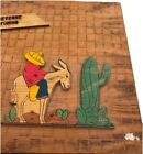 Vintage Wooden Scrapbook Photo Album Cheyenne  Wyoming  Western Cactus Burro