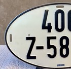 German Customs Export Oval Vintage License Plate