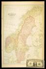 Vintage Norway Map Of Sweden Wall Art Scandinavia Large Original Atlas Ca 1901