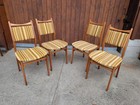 4x Vintage Dining Chairs Danish Modern Wooden 60s Mid Century Retro Set