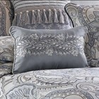 Croscill Seren Blue Boudoir Pillow 18x12 Embroidered Leaf Luxury Accent Throw