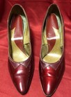 Vintage 50s 60s Slightly Metallic Red Patent Leather Stilettos Heels Pumps 8 5
