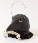 New Primitive Crow Raven Bucket Halloween Paper Mache 7 75 hx8 5 wx12 25 d Aged