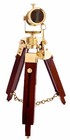 Brass Maritime Telescope On Wooden Tripod Stand Nautical Home Desktop D  cor Gift