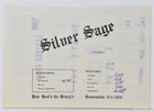 Vintage 1980s Silver Sage Restaurant Menu Lunch Dinner Banquet Room