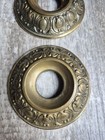 2 Antique Bobeche Art Deco Chandelier Pan Light Socket Covers Trim Brass  4 