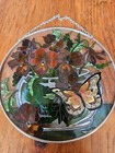 River Of Goods Stained Glass Hanging Panel Butterfly   Violets Design