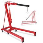 4400lbs Folding Hydraulic Engine Hoist 2 Ton Portable Cherry Picker W wheels Red