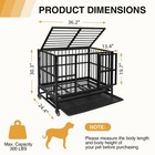 Large Heavy Duty Pet Dog Cage Strong Metal Crate Kennel Playpen W wheels   Tray