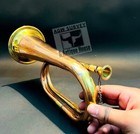 Antique Copper And Brass Trumpet Pocket Bugle - Military Scout Musical  instrumen