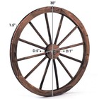 Set Of 2 30  Decorative Vintage Wood Garden Wagon Wheel W steel Rim Home Decor