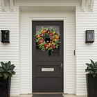 Spring Summer Wreath For Front Door 22 Inch Artificial Tulips Wreath Colorful