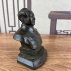 Mao Zedong Bust Statue Bronze Tone Desk Decor Office Study