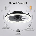 20  Modern Fan Lights Flush Mount Led Ceiling Light Kit With Remote App Control