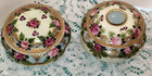 Vintage Hand Painted Nippon Porcelain Covered Hair Receiver   Dresser Box