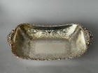 Antique England Barker Ellis Silver Plated Rectangular Hand Chased  Bowl