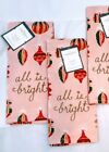 2pk Christmas Dish Tea Towel Cotton Winter Holiday Sparkle Ornaments Pink Towels