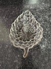 Vintage Clear Glass Bubble Grape Leaf Relish Dish 