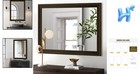 Wall Mirror Rustic Wood 30x40 In Rectangle Large Bathroom Vanity Farmhouse Decor