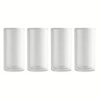 4-piece Clear Double Wall Glasses Set Drinkware Ideal Cocktails Coffee Tea New