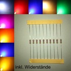 10mm Leds Milky Diffuse All Colours Inc Resistors Light Emitting Diodes Led 10mm