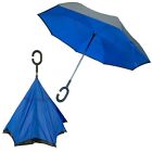 Double Layer Windproof Reverse Folding Inverted Self Standing C-handle Umbrella 