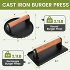 Blackstone Burger Press Set - 7  Round Smash Burger   Rectangle  Black 