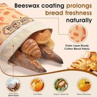 2-pack Xl Beeswax Bread Bags For Sourdough - Reusable Cotton Lined