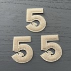 Iron-on 3d Embroidery White Patch No  5 Number 5 With Small Cc Logo Vintage