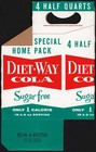 Vintage Soda Pop Bottle Carton Diet Way Cola 4 Pack Half Quarts New Old Stock