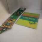 Vintage Girl Scout Sash With Pins  18 Patches   Girltopia Spiral Book Bundle
