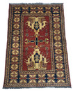 Hand Knotted Afghan Chobi 5x3 Red Blue Handmade 100  Shining Wool 120 Kpsi Rug