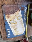 C 1940s Original Vintage Enriched Butter-nut Bread Sign Metal Embossed Baker 