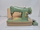 Vintage Singer Sewing Machine Mint Green With Case 1950   s Tested Working 185k