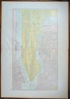 1900 New York City Map 26 x18  Crams Standard American Railway System Antique Ny