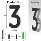 4 Inch House Numbers For Outside  Floating Aluminum Address Numbers  Metal Ho   